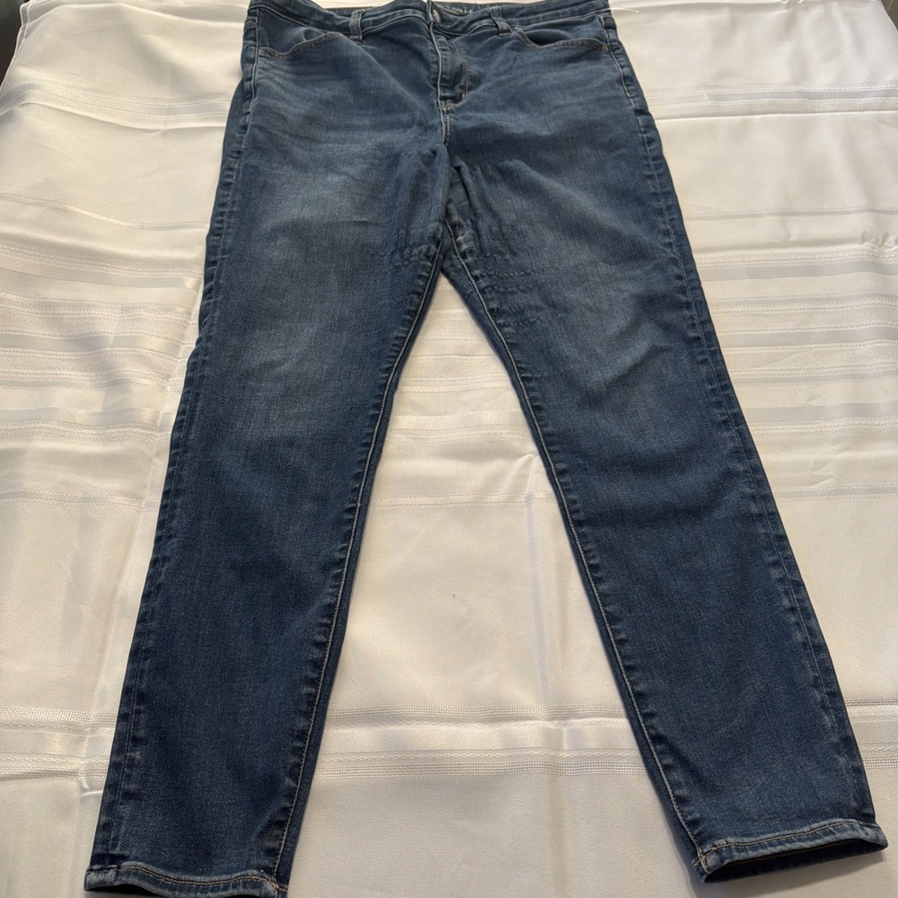 American Eagle Skinny Jeans Womens 16 Regular Medium Wash High Rise Denim